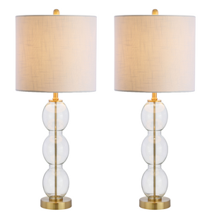 Bella Glass Triple-Sphere LED Table Lamp-Set of 2