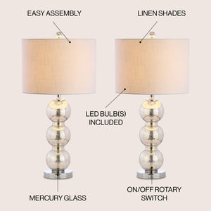 Bella Glass Triple-Sphere LED Table Lamp-Set of 2