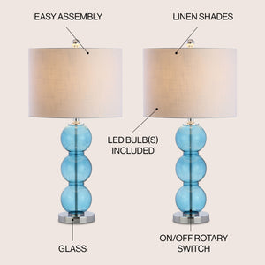 Bella Glass Triple-Sphere LED Table Lamp-Set of 2