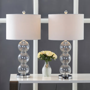 Bella Glass Triple-Sphere LED Table Lamp-Set of 2