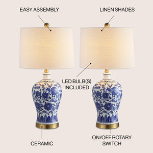 Jennifer Ceramic/Metal LED Table Lamp