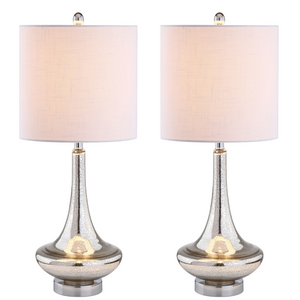 Cecile Glass Teardrop LED Table Lamp-Set of 2