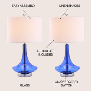 Cecile Glass Teardrop LED Table Lamp-Set of 2