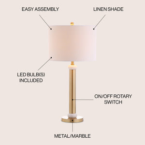 Gregory Metal/Marble LED Table Lamp