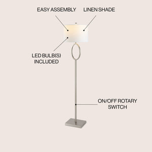 April Metal Modern Contemporary LED Floor Lamp