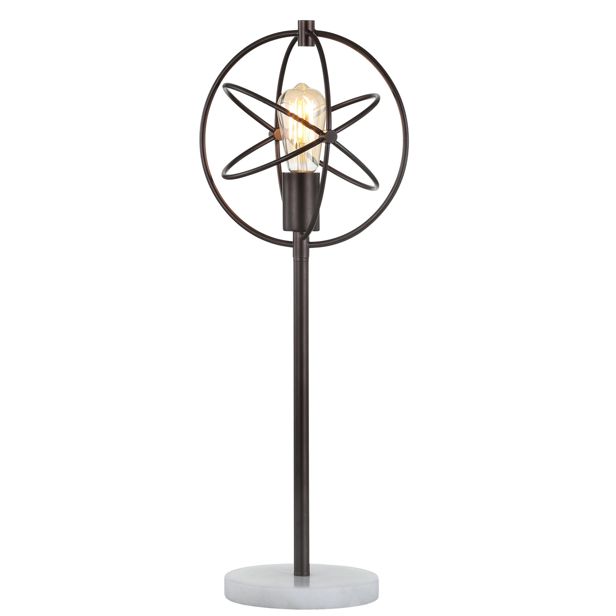 Atomic Edison Bulb Metal/Marble Modern LED Table Lamp
