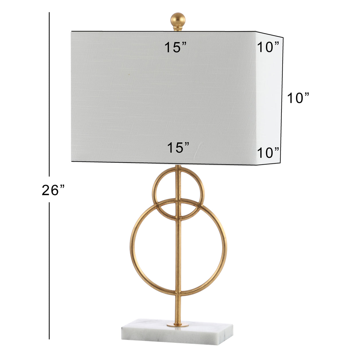 Haines Modern Circle Marble/Metal LED Table Lamp
