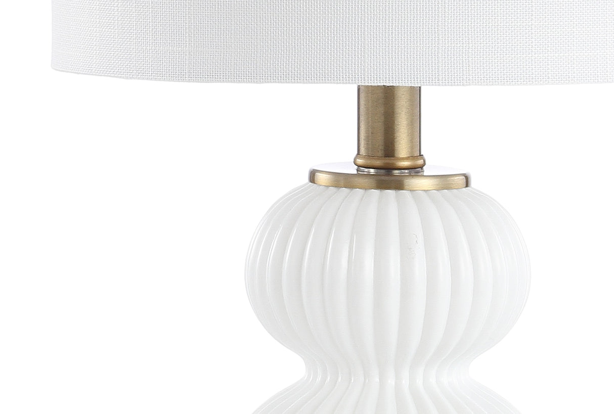 Daphne Ribbed Metal/Glass LED Table Lamp