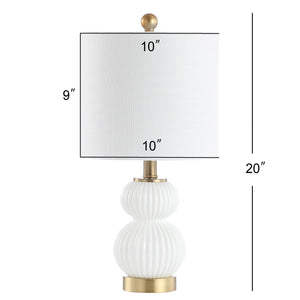 Daphne Ribbed Metal/Glass LED Table Lamp