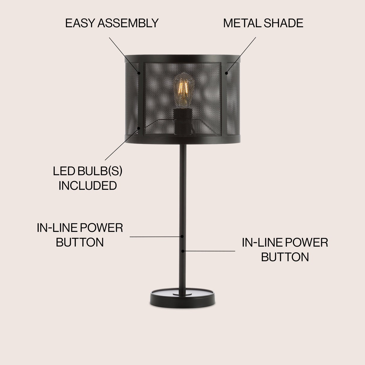 Wilcox Minimalist Metal LED Table Lamp