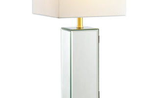 Lila Mirror/Iron Hidden Jewelry Box Mirrored Column LED Table Lamp