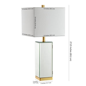Lila Mirror/Iron Hidden Jewelry Box Mirrored Column LED Table Lamp