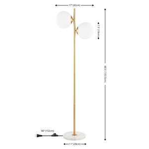 Oscar 2-Light Modern Parisian Candlestick Iron LED Floor Lamp