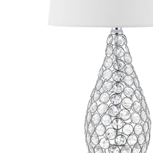 Lily Midcentury Modern Iron LED Table Lamp with USB Charging Port