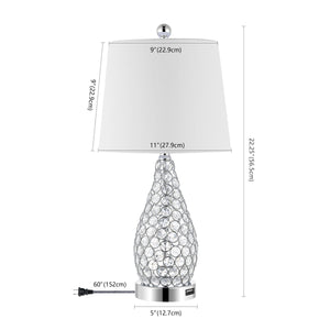 Lily Midcentury Modern Iron LED Table Lamp with USB Charging Port