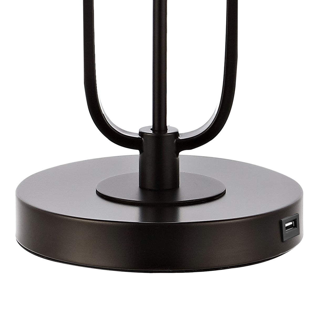 Hank 2-Light Industrial Farmhouse Iron LED Table Lamp with USB Charging Port