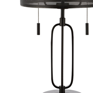 Hank 2-Light Industrial Farmhouse Iron LED Table Lamp with USB Charging Port