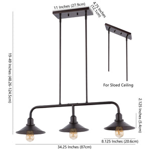 Cade 3-Light Metal Farmhouse Industrial LED Pendant