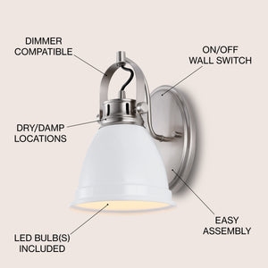 Phineas 1-Light Adjustable Farmhouse Bohemian Iron LED Vanity Light
