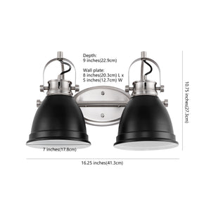 Phineas 2-Light Adjustable Farmhouse Bohemian Iron LED Vanity Light