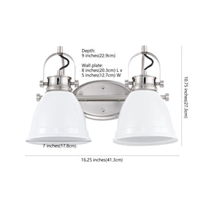 Phineas 2-Light Adjustable Farmhouse Bohemian Iron LED Vanity Light
