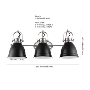 Phineas 3-Light Adjustable Farmhouse Bohemian Iron LED Vanity Light