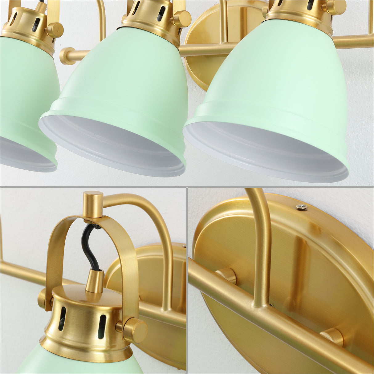 Phineas 3-Light Adjustable Farmhouse Bohemian Iron LED Vanity Light