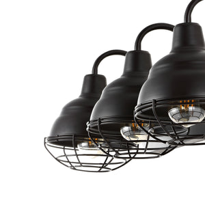 Levi 3-Light Industrial Farmhouse Iron LED Vanity