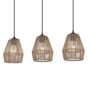 Ibiza-3-Light-Woven-Rope/Metal-Bohemian-Coastal-LED-Linear-Pendant-Pendants