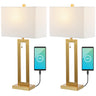 Sabrina Vintage Industrial Iron LED Table Lamp with Pull-Chain and USB Charging Port