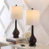 Tyler Modern Classic Gourd Iron LED Table Lamp with Pull-Chain with Dual USB Charging Port