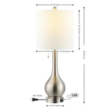 Tyler Modern Classic Gourd Iron LED Table Lamp with Pull-Chain with Dual USB Charging Port