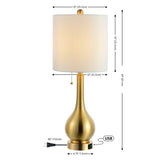 Tyler Modern Classic Gourd Iron LED Table Lamp with Pull-Chain with Dual USB Charging Port