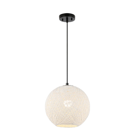 Lacey-1-Light-Bohemian-Minimalist-Iron/Rope-Woven-Globe-LED-Pendant-Pendants