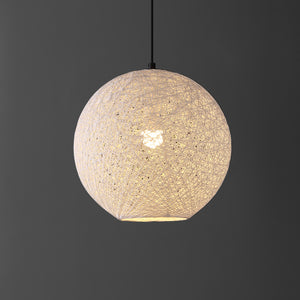 Lacey 1-Light Bohemian Minimalist Iron/Rope Woven Globe LED Pendant