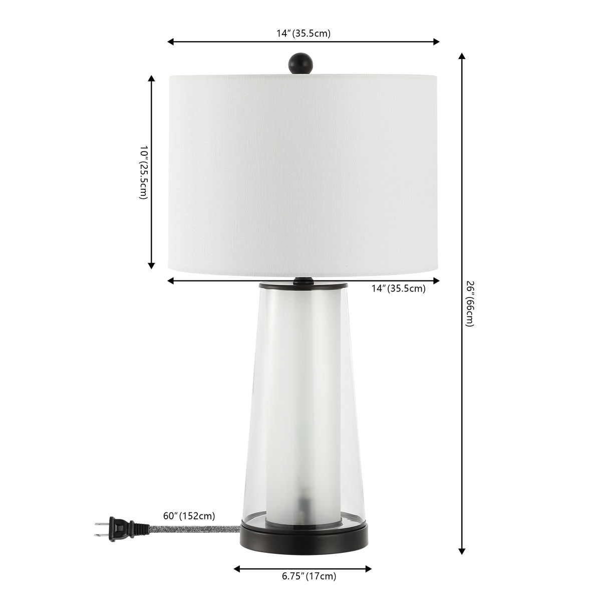 Tryon Modern Minimalist Glass/Iron Nightlight LED Table Lamp