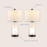 Tryon Modern Minimalist Glass/Iron Nightlight LED Table Lamp