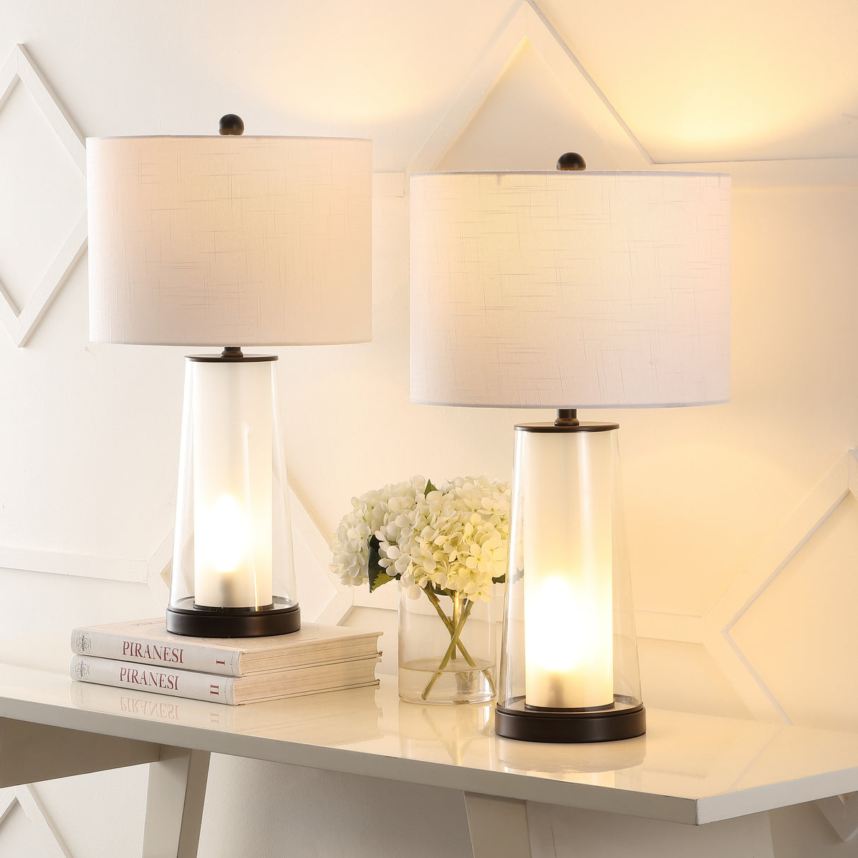 Tryon Modern Minimalist Glass/Iron Nightlight LED Table Lamp