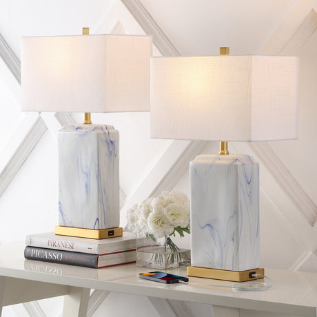 Chloe-Modern-Coastal-Iron/Marbled-Ceramic-LED-Table-Lamp-with-USB-Charging-Port-Table-Lamps