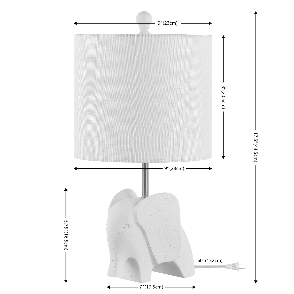 Koda Eclectic Southwestern Resin/Iron Elephant LED Kids' Table Lamp