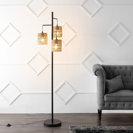 Isla-3-Light-Mid-Century-Bohemian-Metal/Rope-LED-Floor-Lamp-Floor-Lamps
