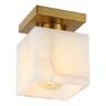 Alessia-1-Light-Modern-Contemporary-Alabaster/Iron-Cube-LED-Semi-Flush-Mount-Flush-Mounts