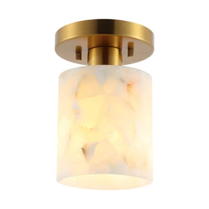 Jules-1-Light-Modern-Contemporary-Alabaster/Iron-Cylinder-LED-Semi-Flush-Mount-Flush-Mounts