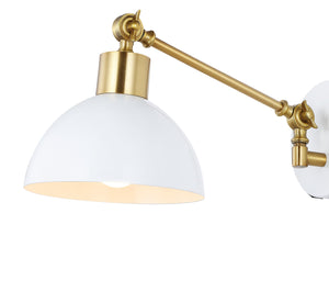 Lisa Swing Arm 1-Light Modern Midcentury Iron USB Charging Port LED Sconce