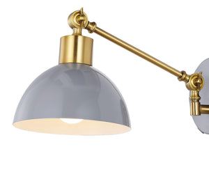 Lisa Swing Arm 1-Light Modern Midcentury Iron USB Charging Port LED Sconce