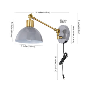 Lisa Swing Arm 1-Light Modern Midcentury Iron USB Charging Port LED Sconce