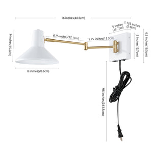 Hygge Swing Arm 1-Light Modern Midcentury Iron USB Charging Port LED Sconce