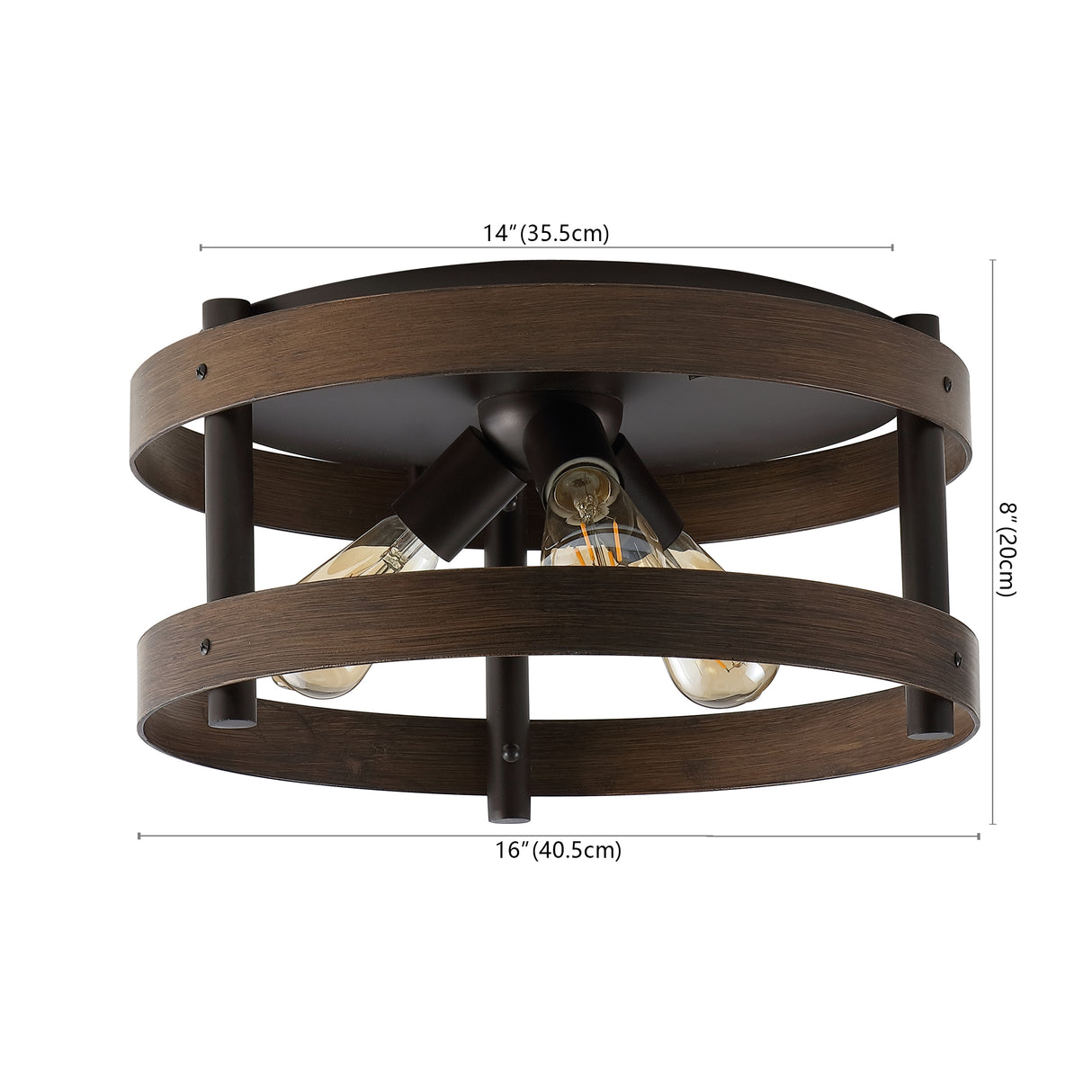 Cooper 3-Light Farmhouse Industrial Iron LED Flush Mount