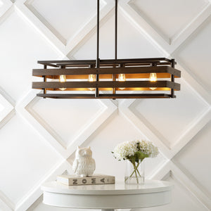 Horizon 4-Light Rustic Farmhouse Iron Linear LED Pendant