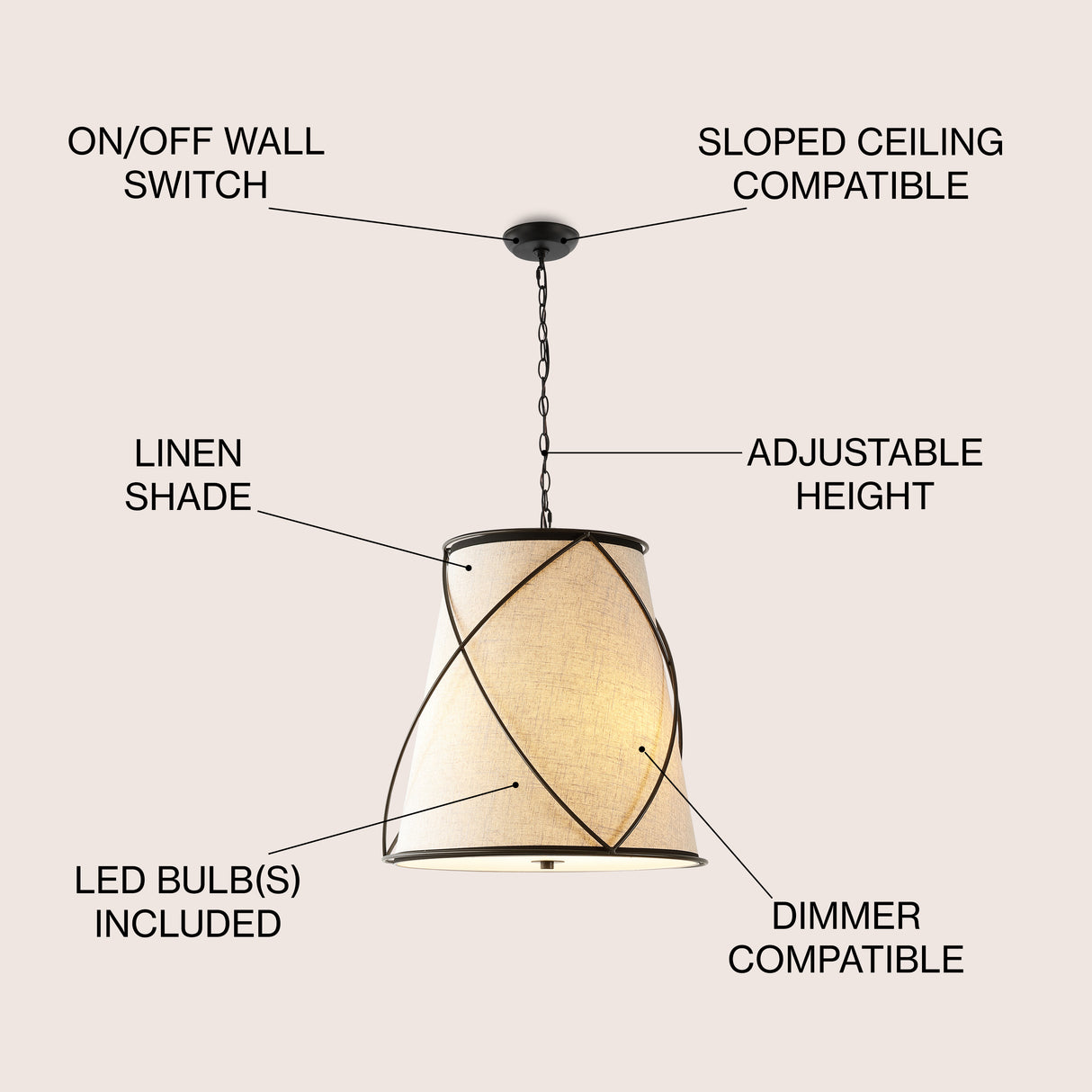 Milo 3-Light Rustic Farmhouse Iron LED Pendant
